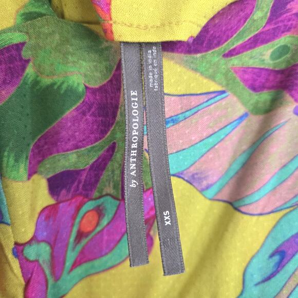 Anthropologie The Piper Bandeau Maxi Dress Size XXS Green Butterfly Print - Picture 8 of 9